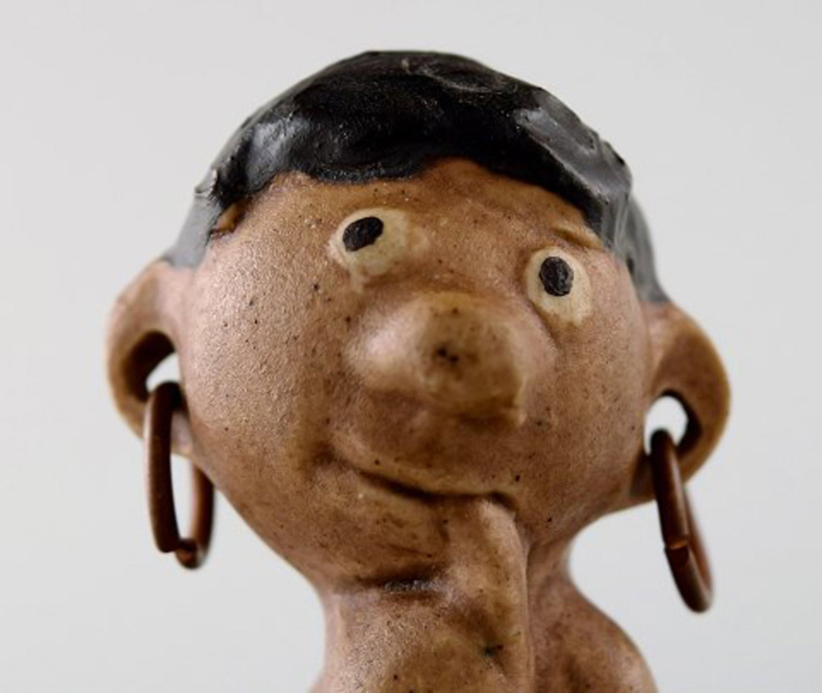 Rolf Palm, Hoganas, two hottentots, unique ceramic figures. - 5
