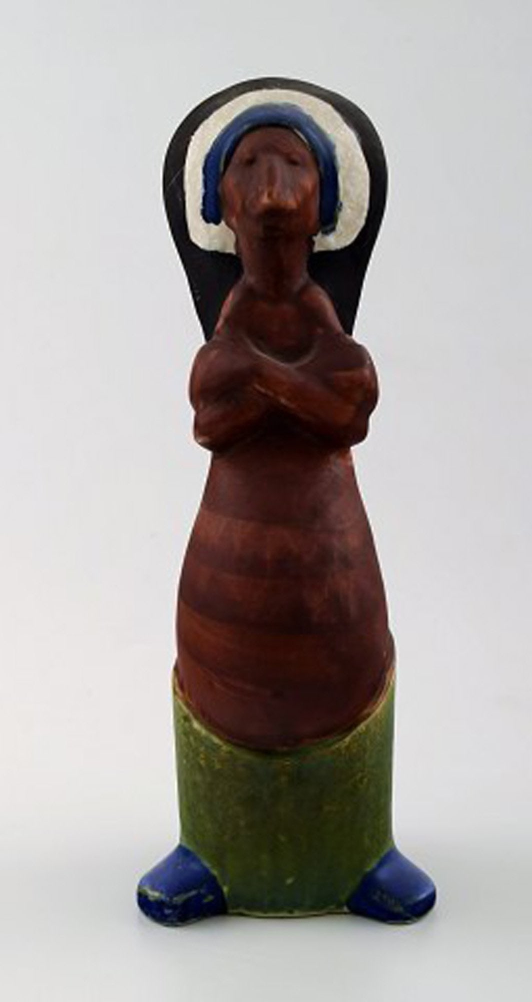 Rolf Palm, Hoganas, three Indians, unique ceramic figures. - 3