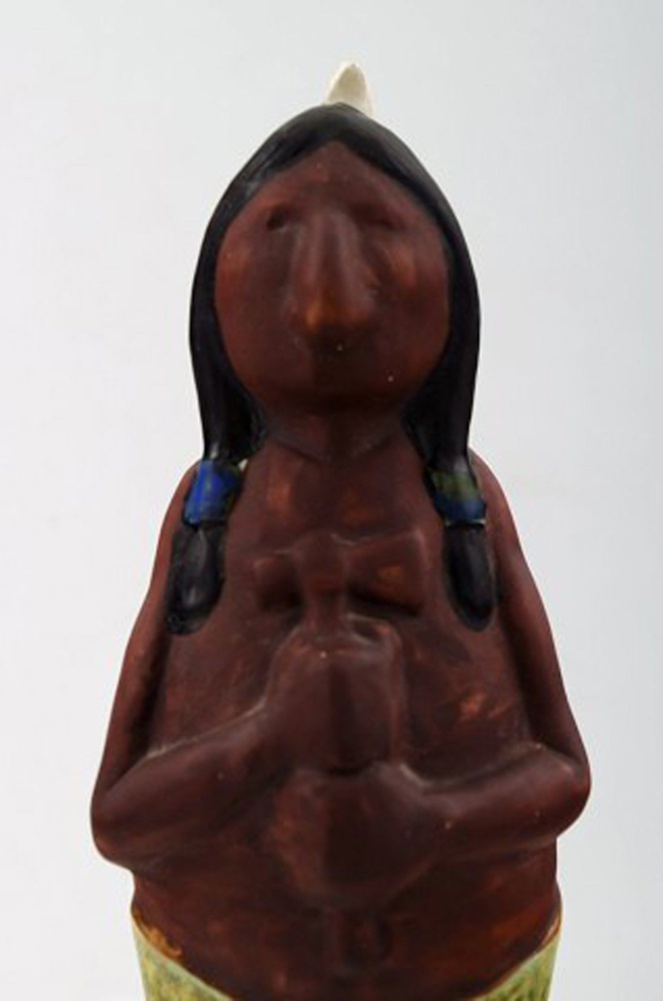 Rolf Palm, Hoganas, three Indians, unique ceramic figures. - 6