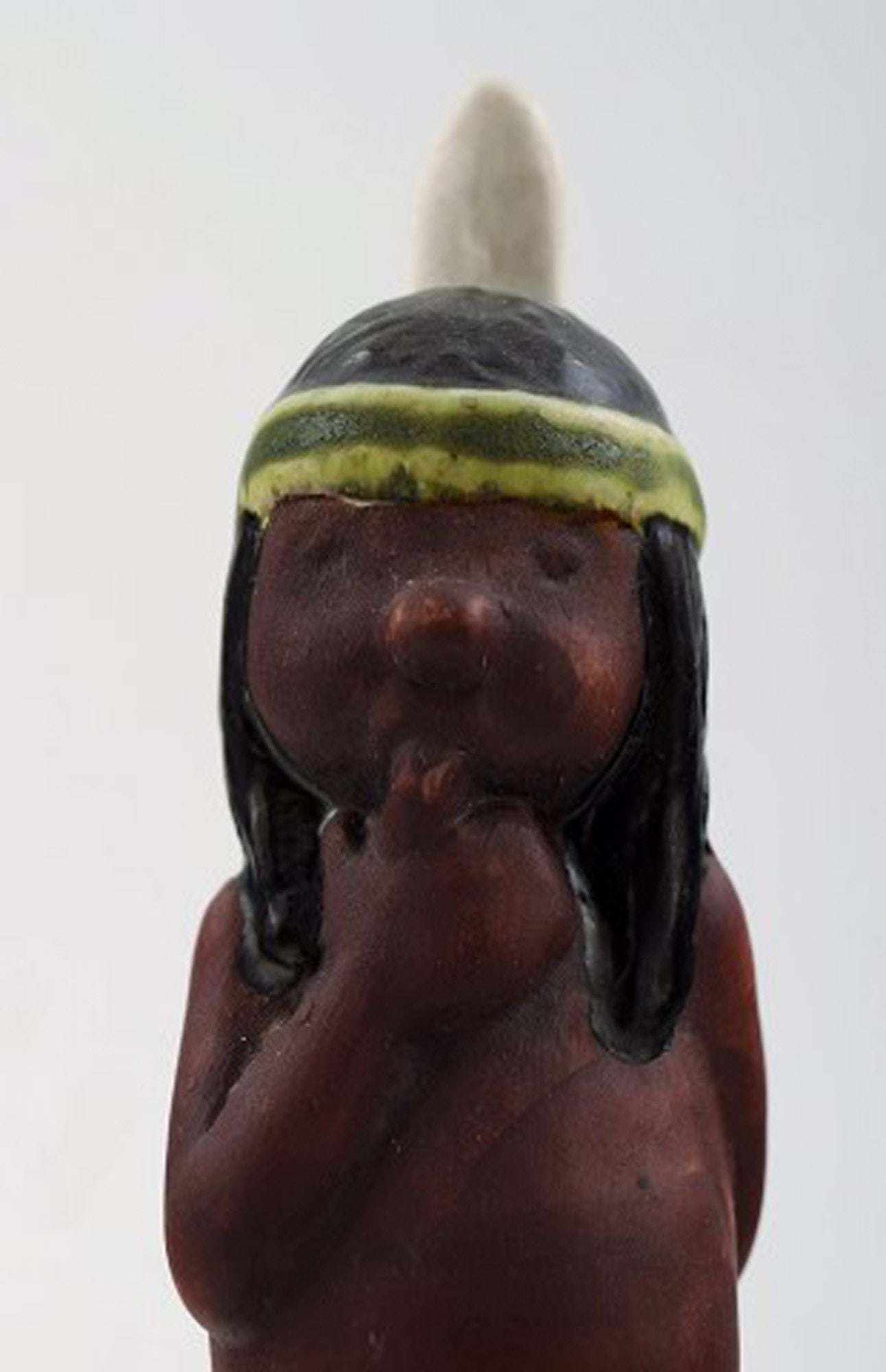 Rolf Palm, Hoganas, three Indians, unique ceramic figures. - 8