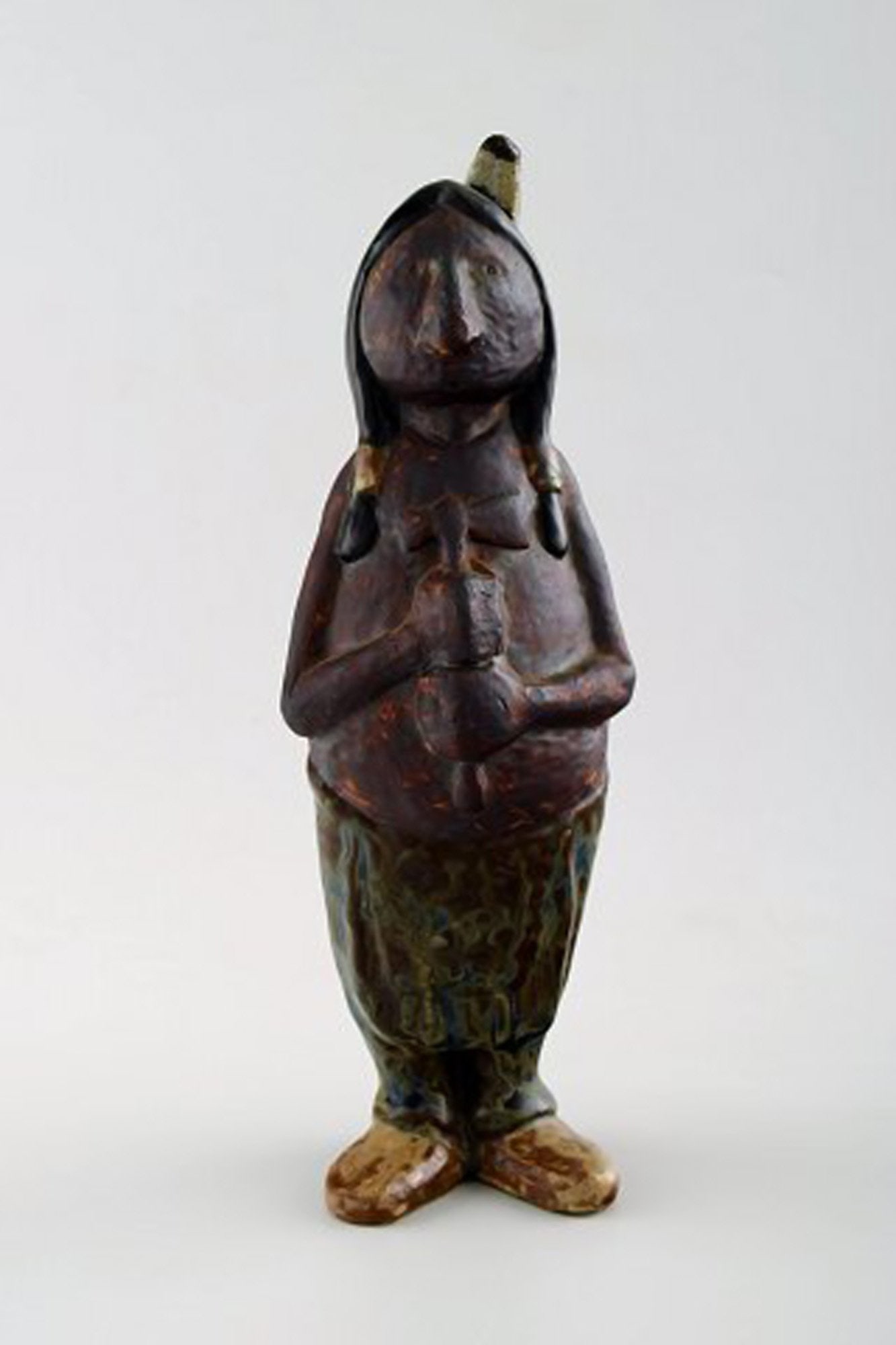 Rolf Palm, Hoganas, three Indians, unique ceramic figures. - 3