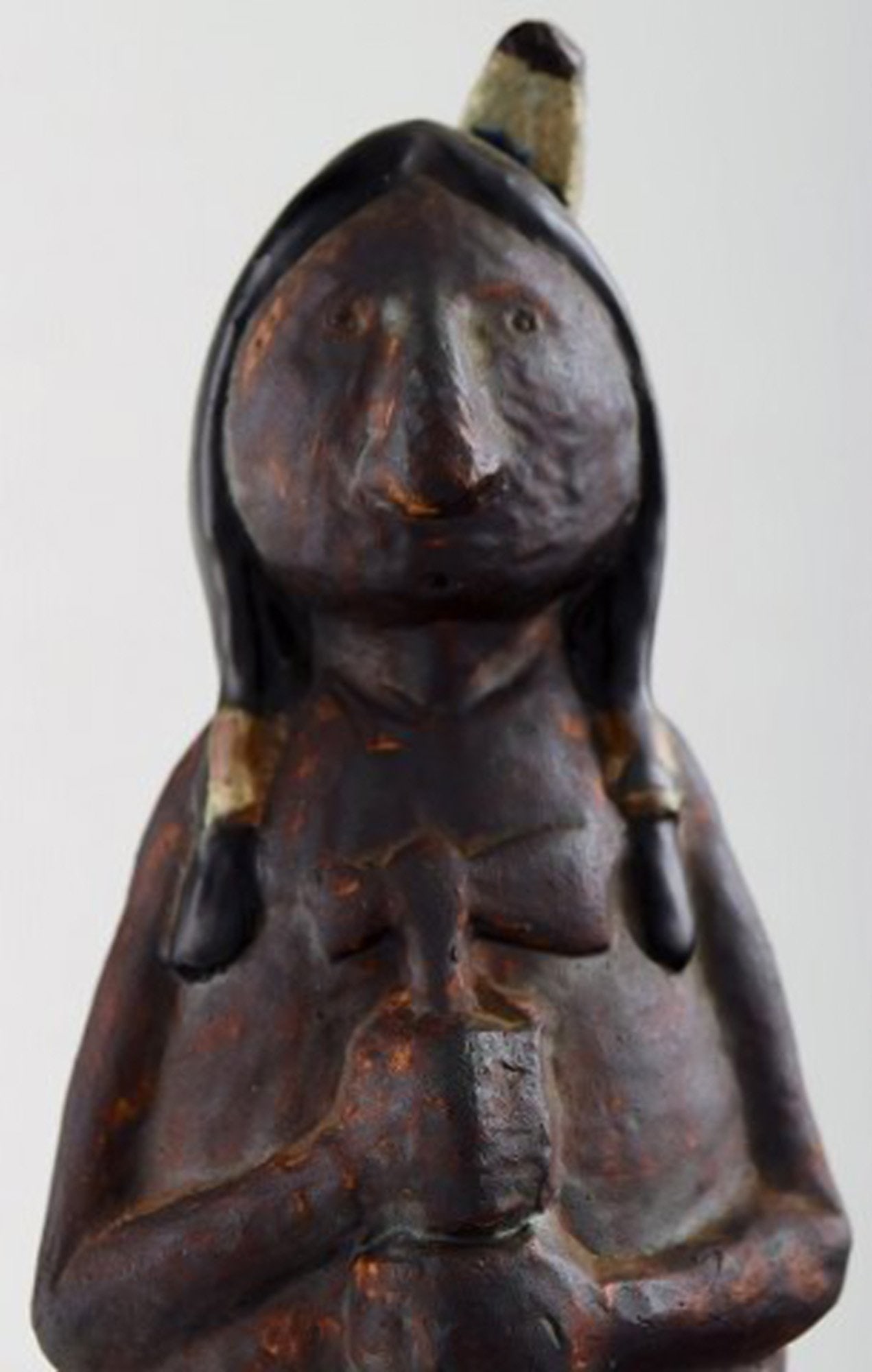 Rolf Palm, Hoganas, three Indians, unique ceramic figures. - 4