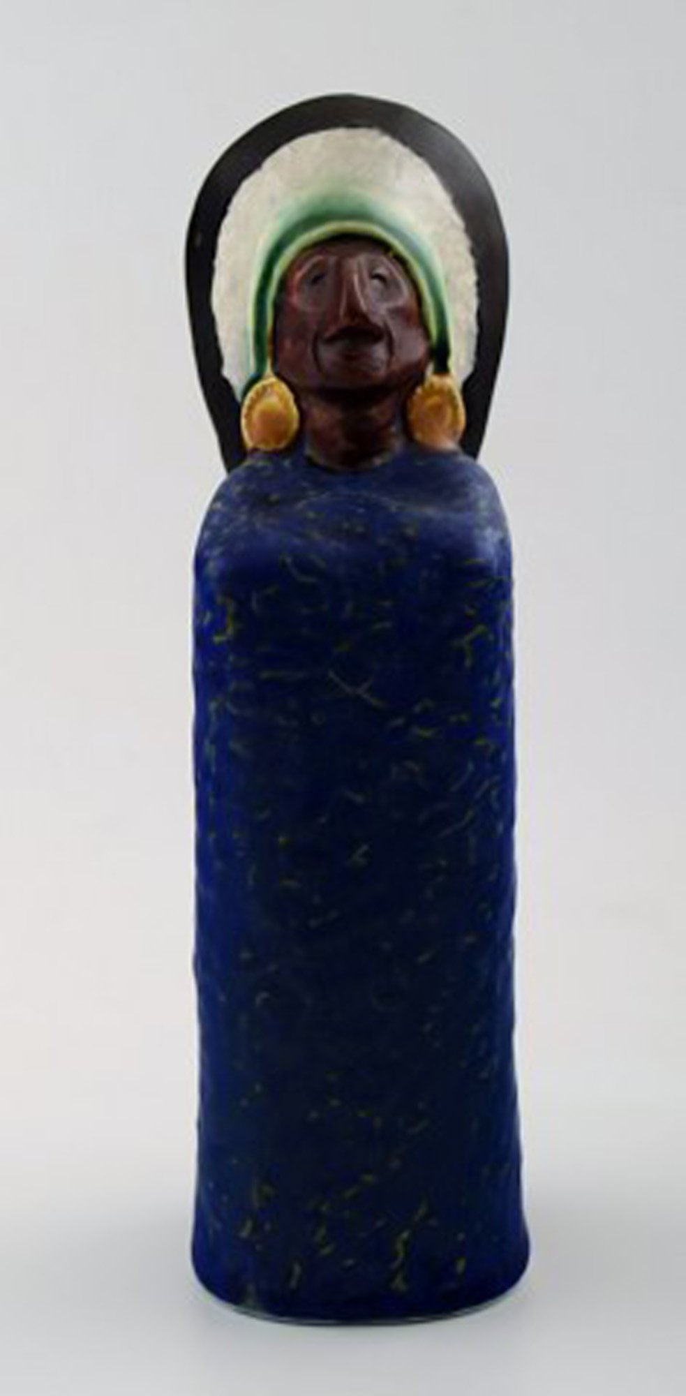 Rolf Palm, Hoganas, three Indians, unique ceramic figures. - 5