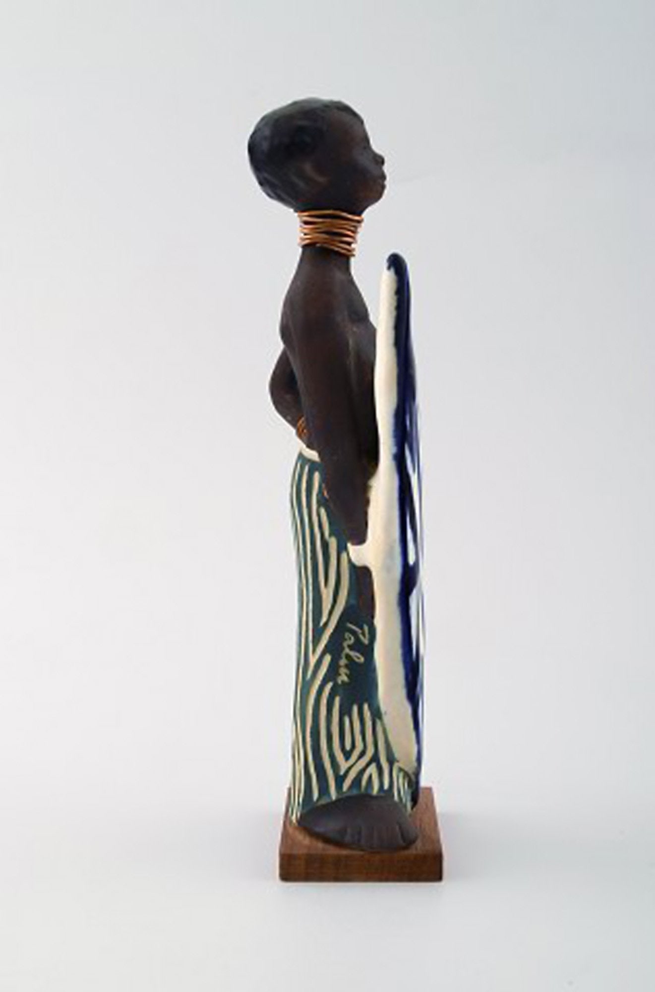 Rolf Palm, Hoganas, unique pottery figurine of chief. - 5
