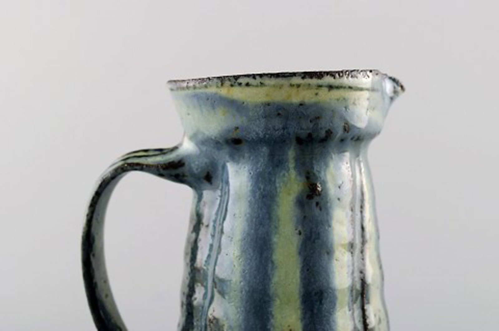 Ulla Hansen (born 1953) own studio. Unique Pottery Jug. Denmark mid 20 c. design. - 5