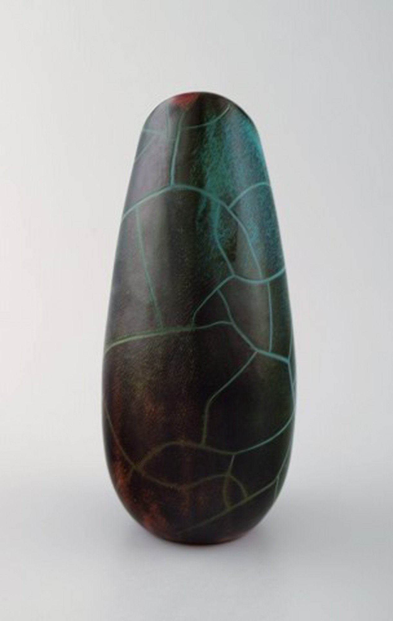 Richard Uhlemeyer, German ceramist. Collection of ceramic jugs/vases, beautiful cracked glaze in red - 5