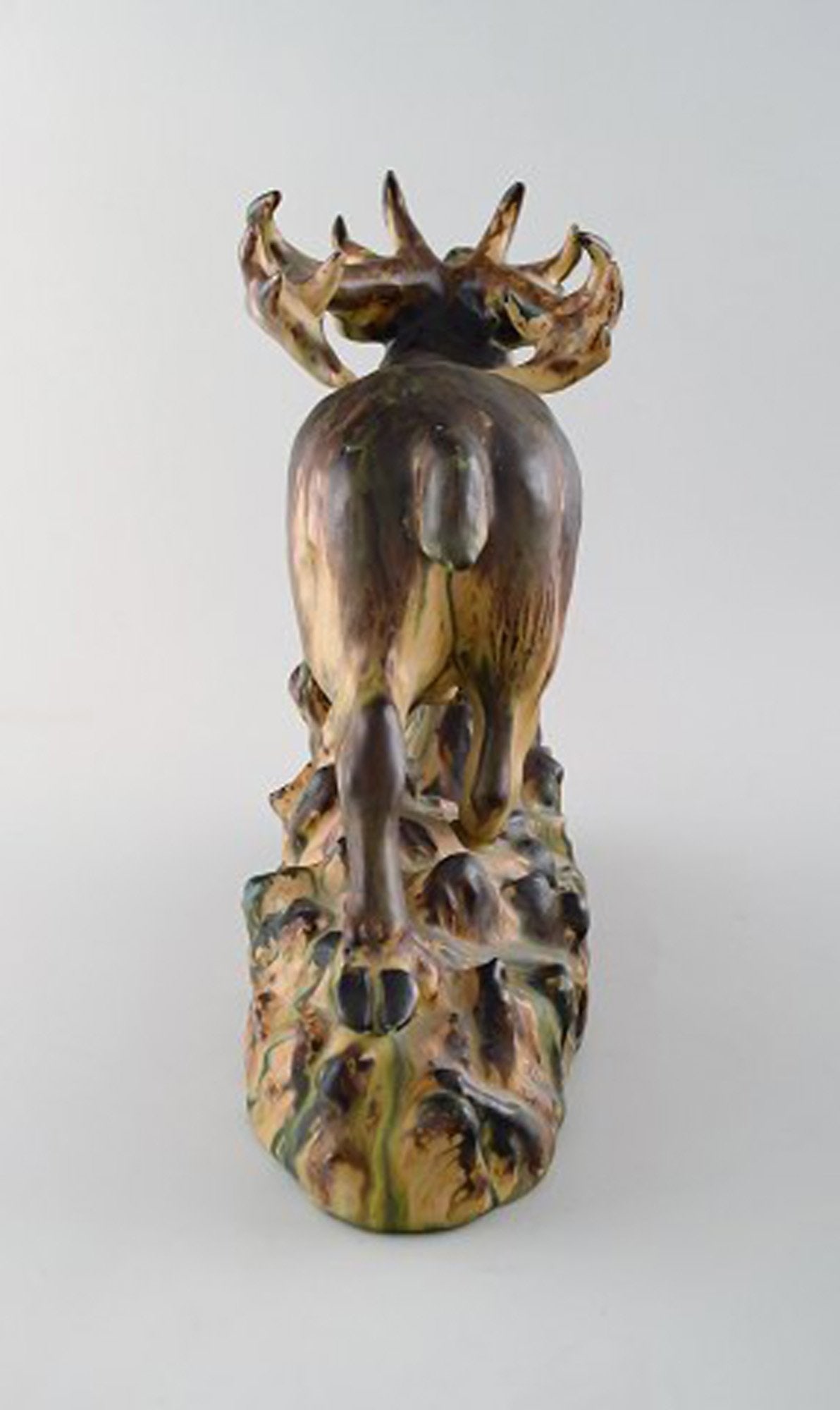 Large Arne Ingdam ceramic figure. Roaring deer. - 7