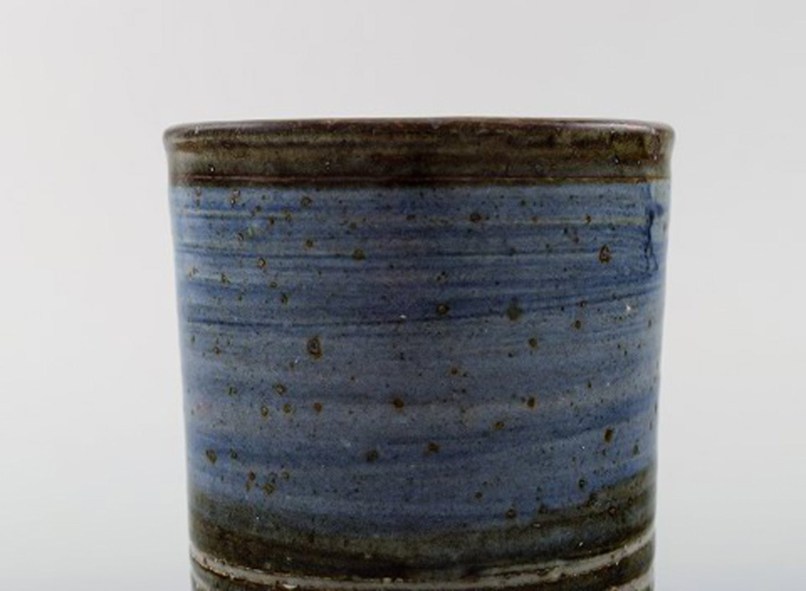 Helle Allpass (1932-2000). Vase of glazed stoneware decorated with beautiful brown and blue glaze. - 5