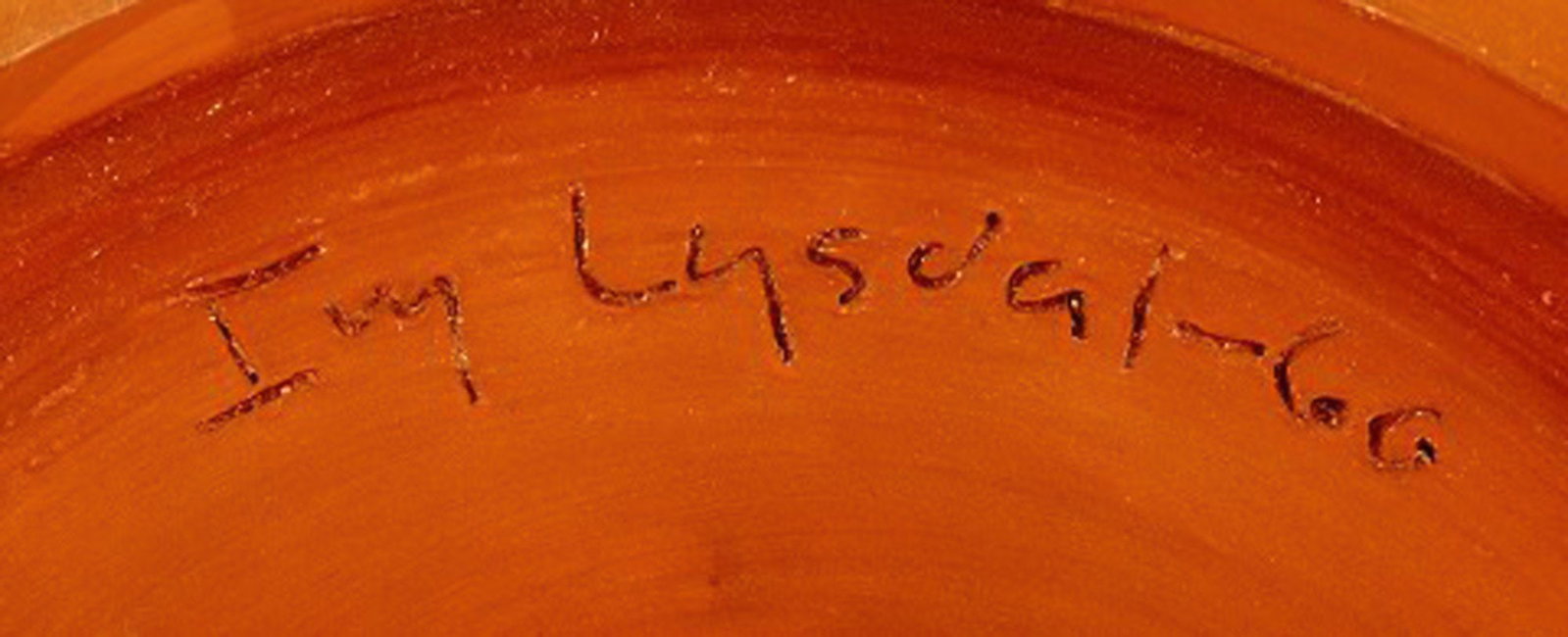 Ivy Lysdal, b. 1937. Danish ceramist and painter. Unique bowl in glazed ceramics with fish motif. - 6