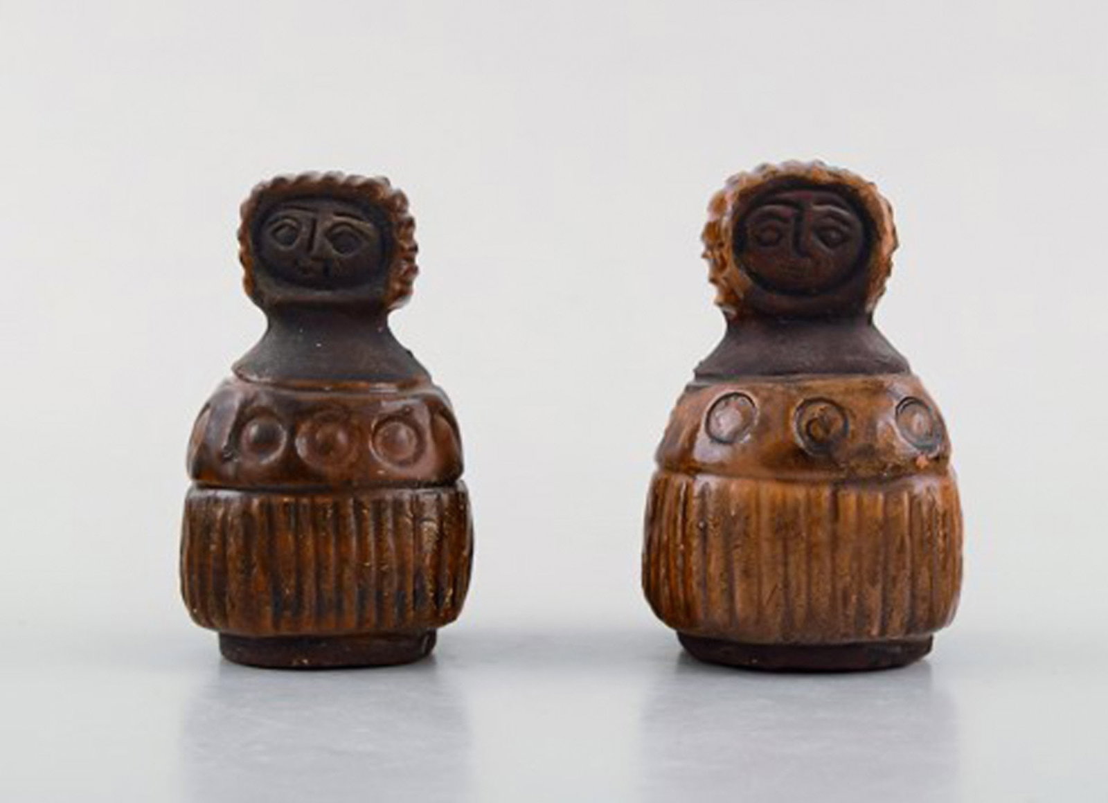 Lars Bergsten. Four unique ceramic figures. Swedish design approX. 1960's. - 3