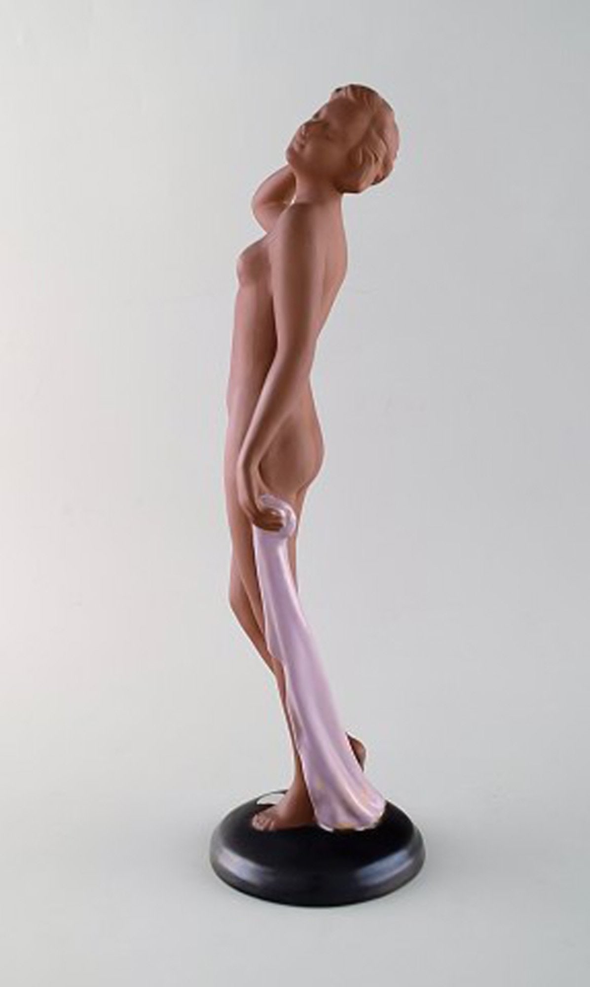 Goldscheider art deco figure of nude woman in partially glazed red clay. 1920/30's. - 3