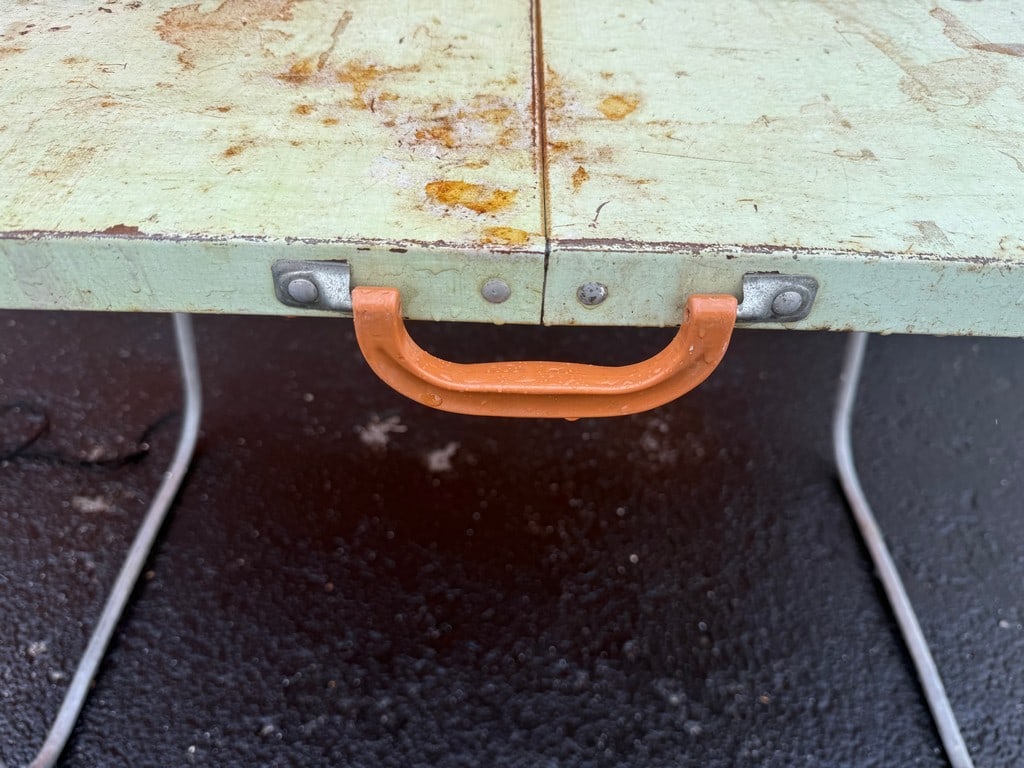Vintage Green Painted Folding Card Table - 2