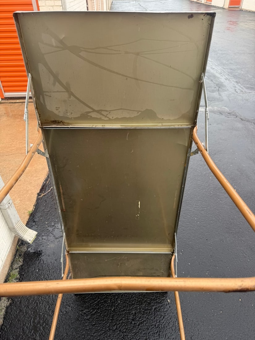 Vintage Military-Style Aluminum Folding Field Table - 3
