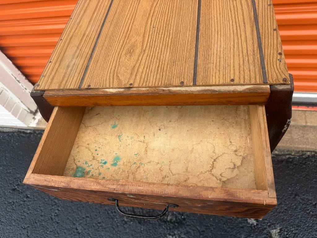 Vintage Two-Drawer Wood Side Table - 3