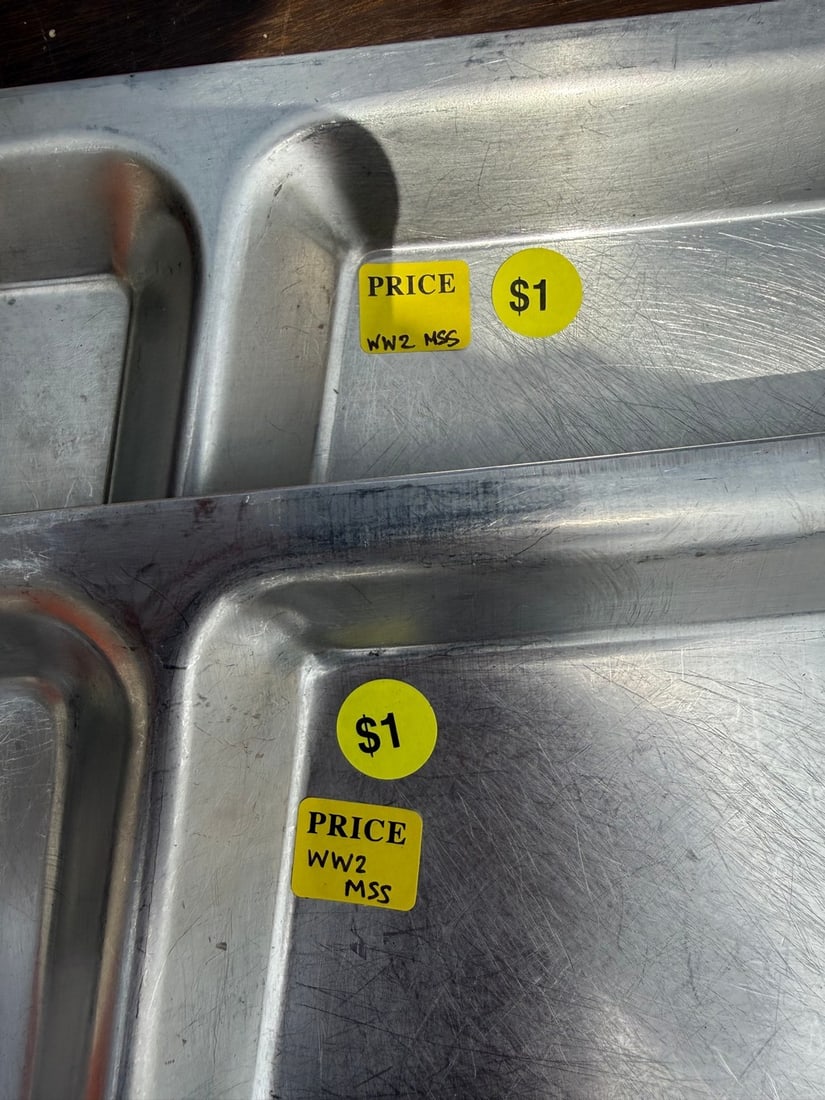 Vintage Aluminum Mess Trays, Set of Two - 3