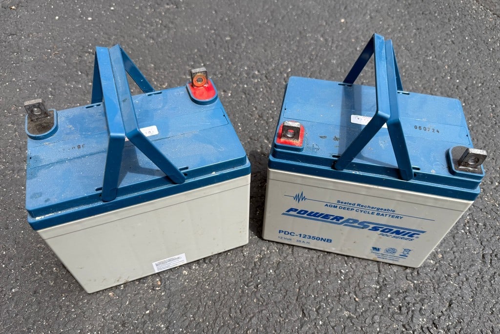 Pair of Power-Sonic PDC-12350NB 12-Volt 35Ah AGM Deep Cycle Batteries - 2