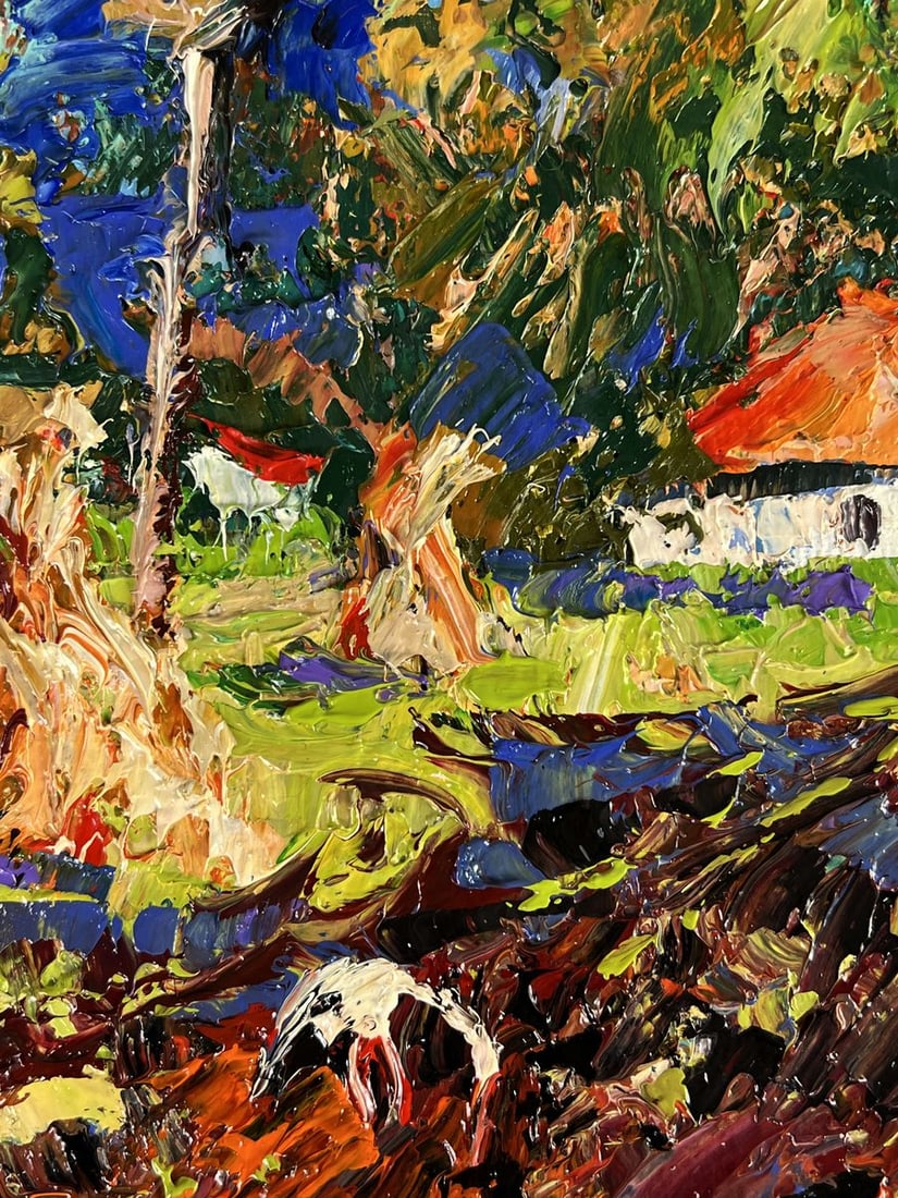 Oil painting The Stork Visited the Village Oleksiy Ivanyuk - 4