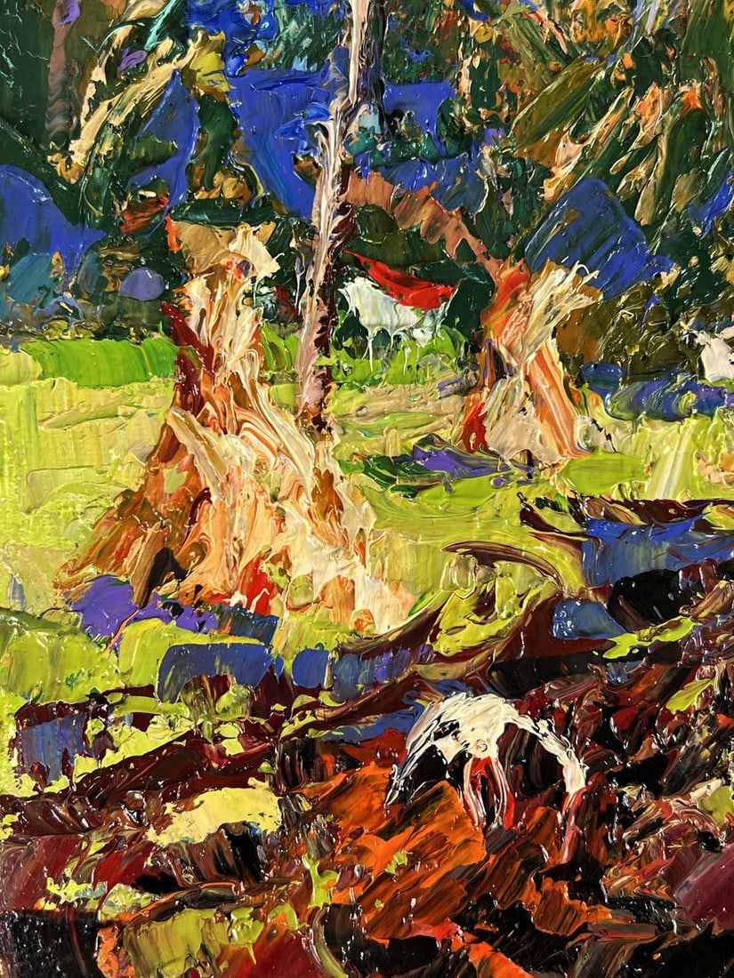 Oil painting The Stork Visited the Village Oleksiy Ivanyuk - 5