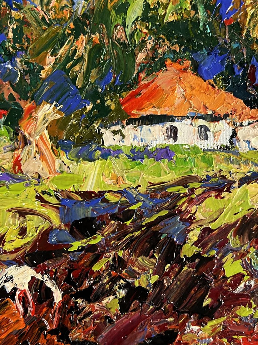 Oil painting The Stork Visited the Village Oleksiy Ivanyuk - 6