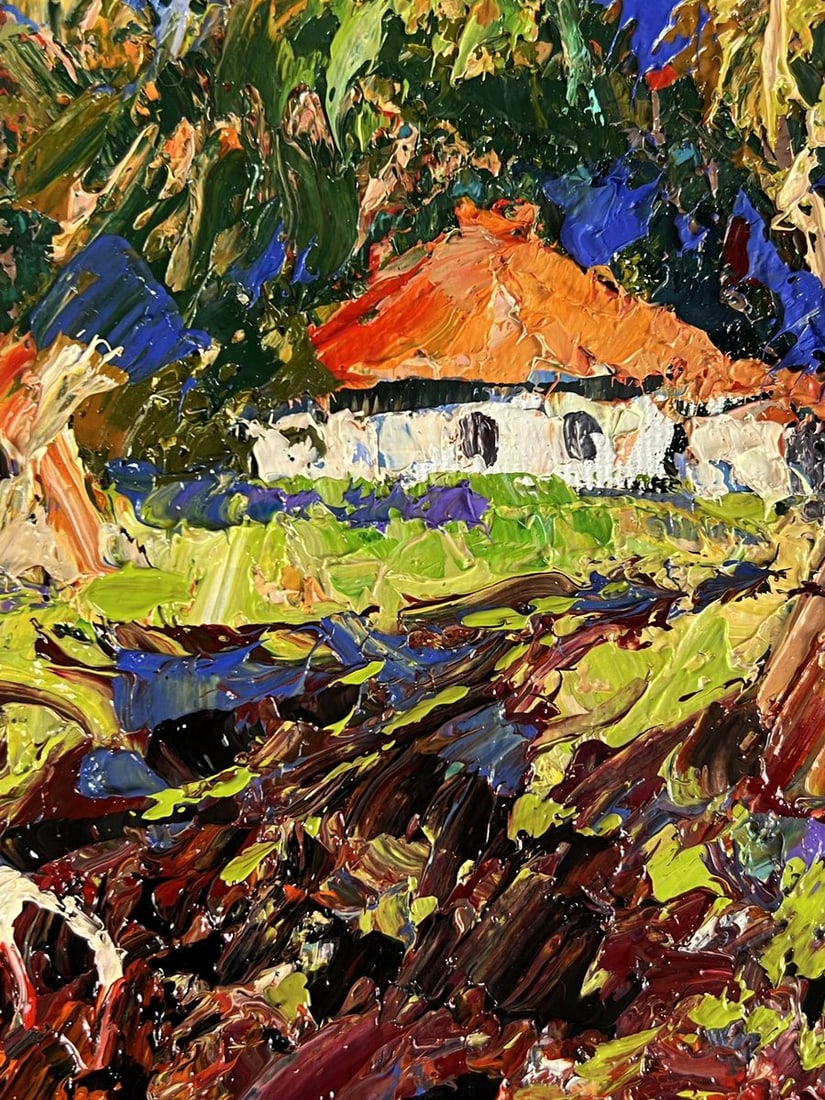 Oil painting The Stork Visited the Village Oleksiy Ivanyuk - 7
