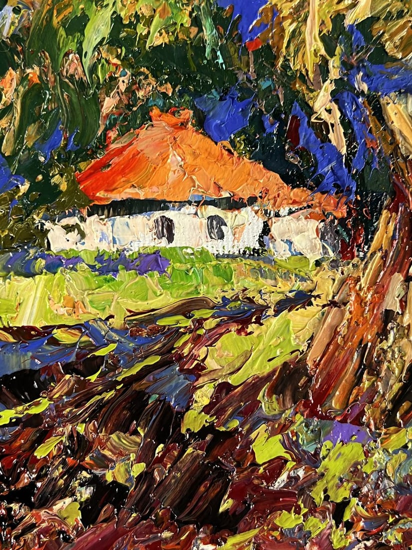 Oil painting The Stork Visited the Village Oleksiy Ivanyuk - 8