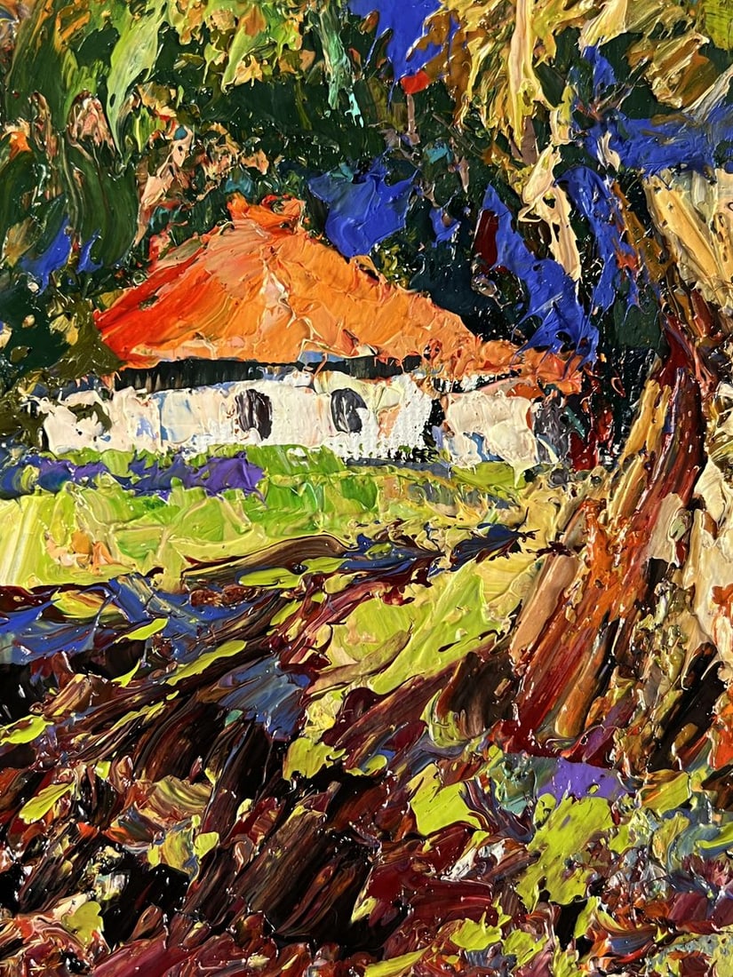 Oil painting The Stork Visited the Village Oleksiy Ivanyuk - 9
