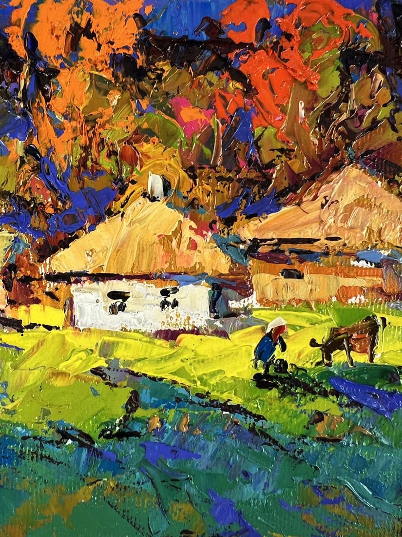 Oil painting Evening in the picturesque village Oleksiy Ivanyuk - 4