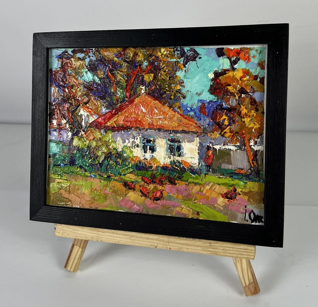 Oil painting Autumn in the Cozy Village Oksana Ivanyuk - 2