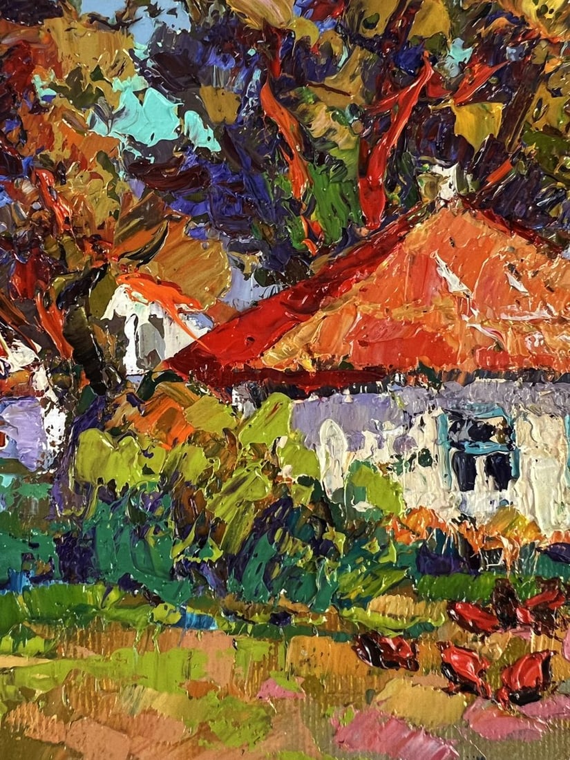 Oil painting Autumn in the Cozy Village Oksana Ivanyuk - 5