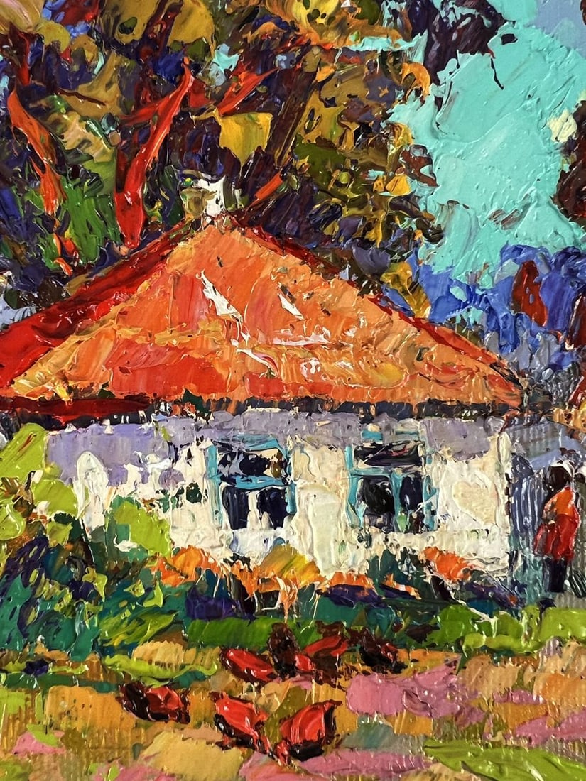 Oil painting Autumn in the Cozy Village Oksana Ivanyuk - 7