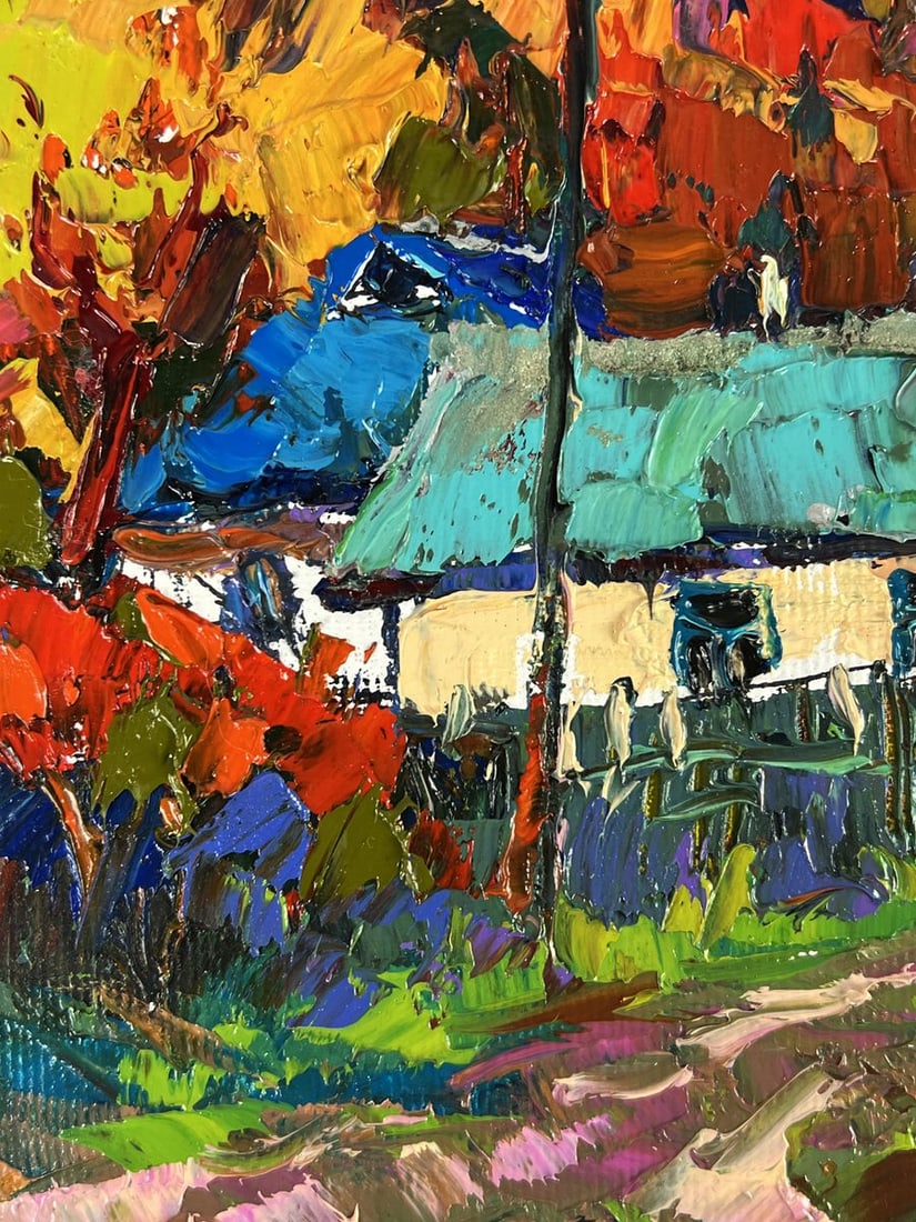 Oil painting Evening among the Houses in the Village Oksana Ivanyuk - 5