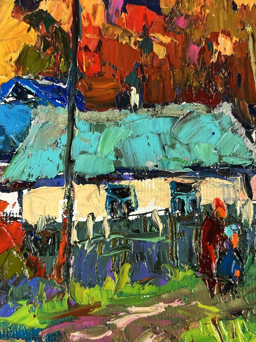 Oil painting Evening among the Houses in the Village Oksana Ivanyuk - 6