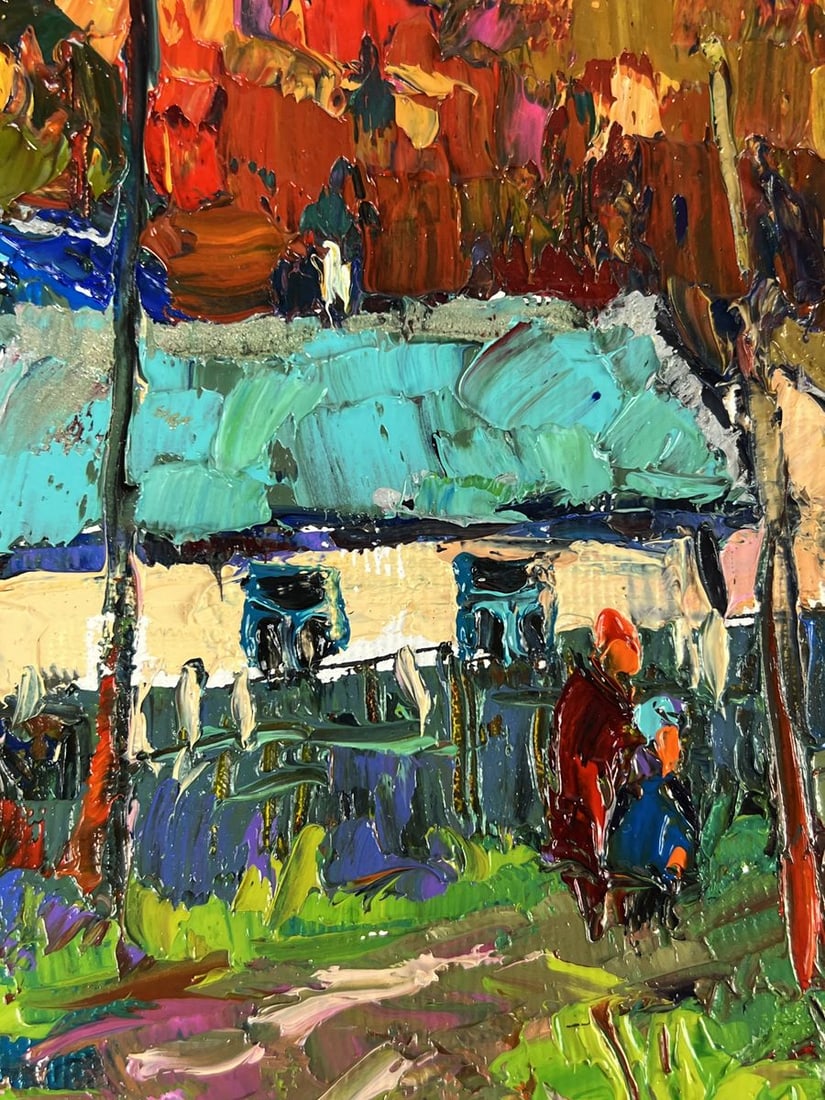 Oil painting Evening among the Houses in the Village Oksana Ivanyuk - 7