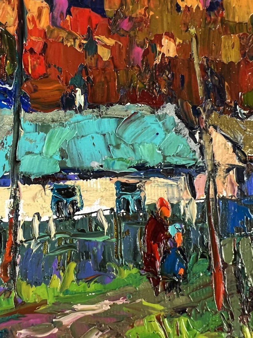 Oil painting Evening among the Houses in the Village Oksana Ivanyuk - 8