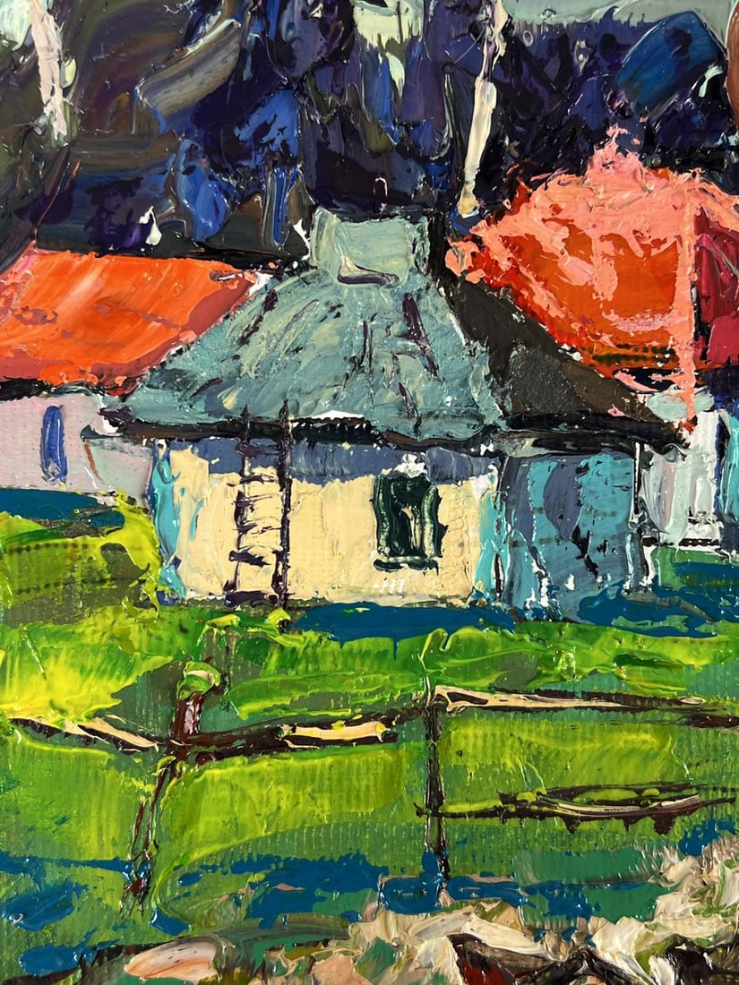 Oil painting Geese Walking Through the Village Oksana Ivanyuk - 5