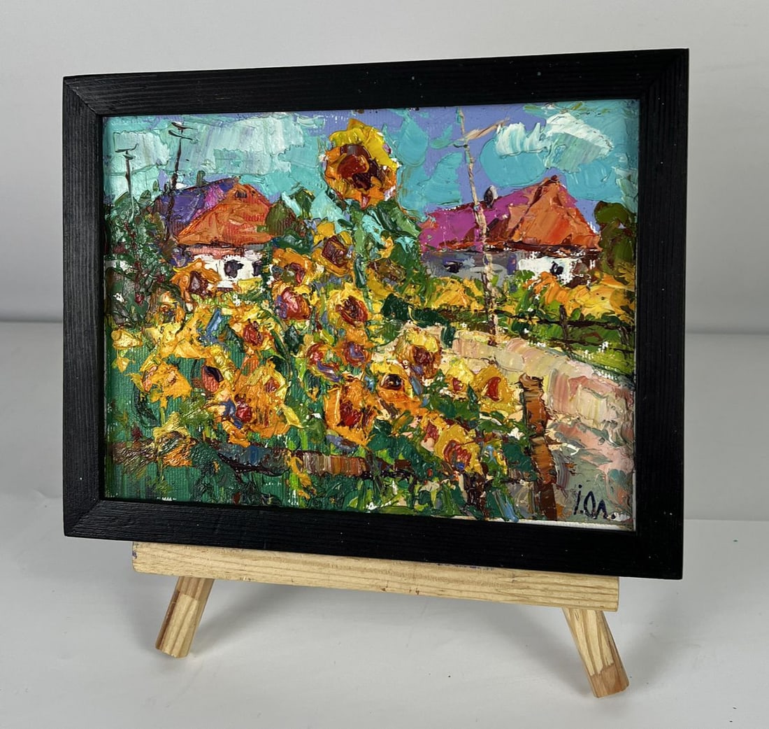 Oil painting Sunflowers will ripen in the Village Oleksiy Ivanyuk - 2