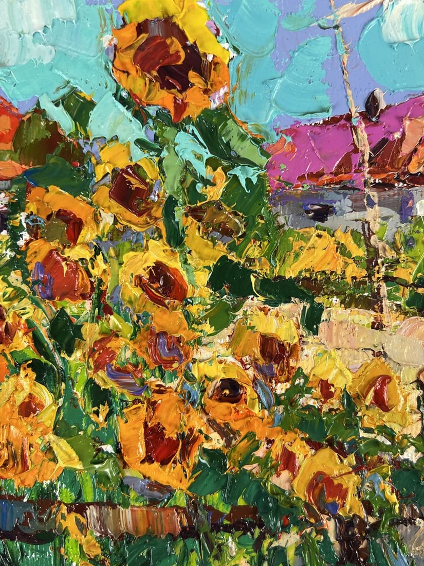 Oil painting Sunflowers will ripen in the Village Oleksiy Ivanyuk - 6