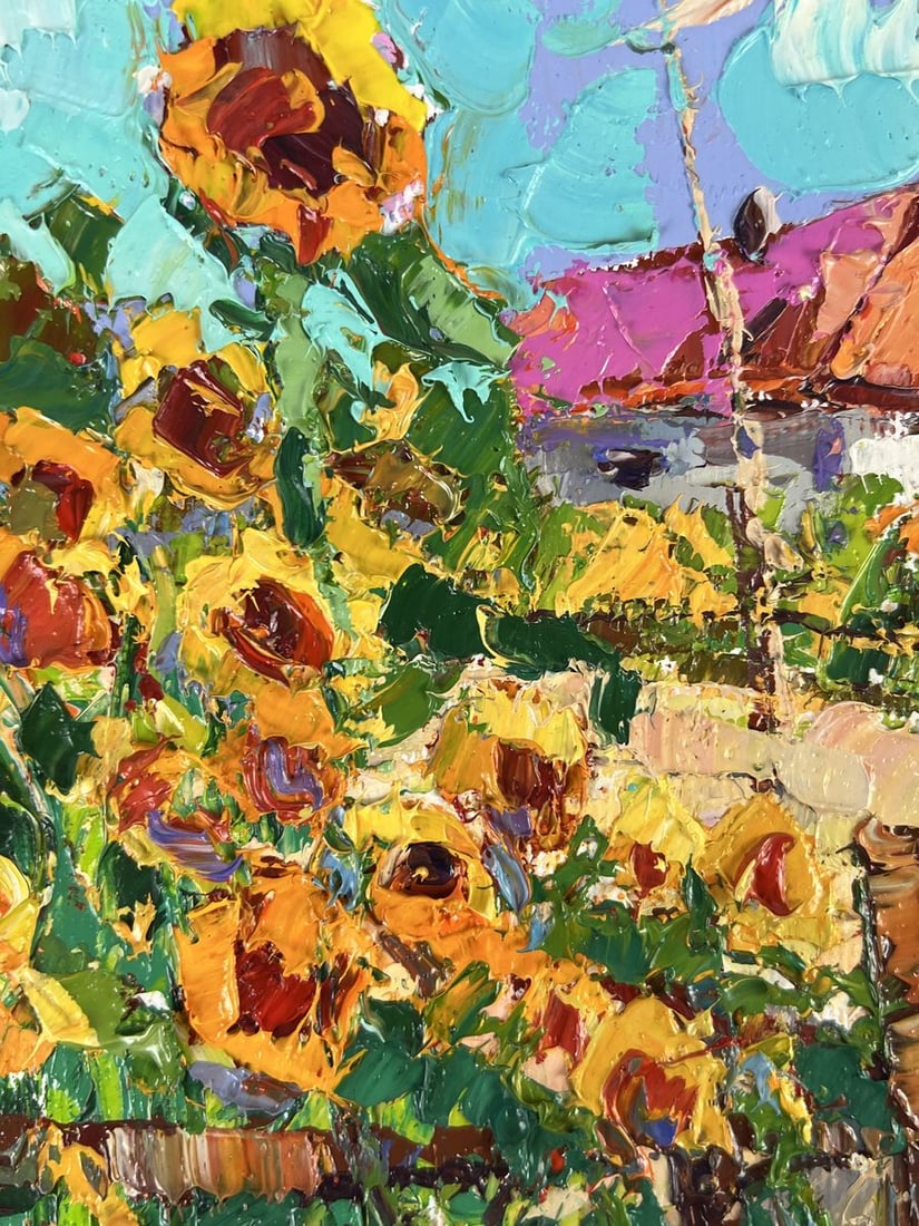 Oil painting Sunflowers will ripen in the Village Oleksiy Ivanyuk - 7