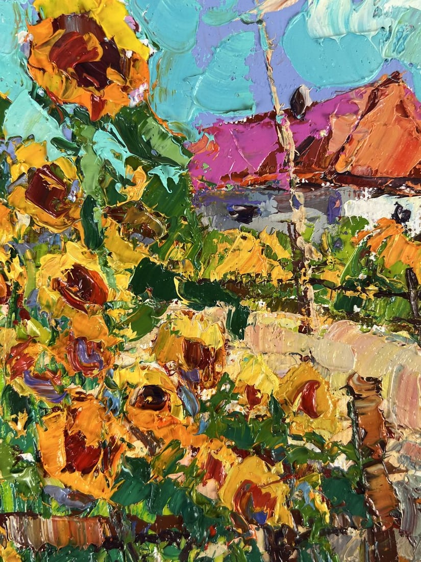 Oil painting Sunflowers will ripen in the Village Oleksiy Ivanyuk - 8