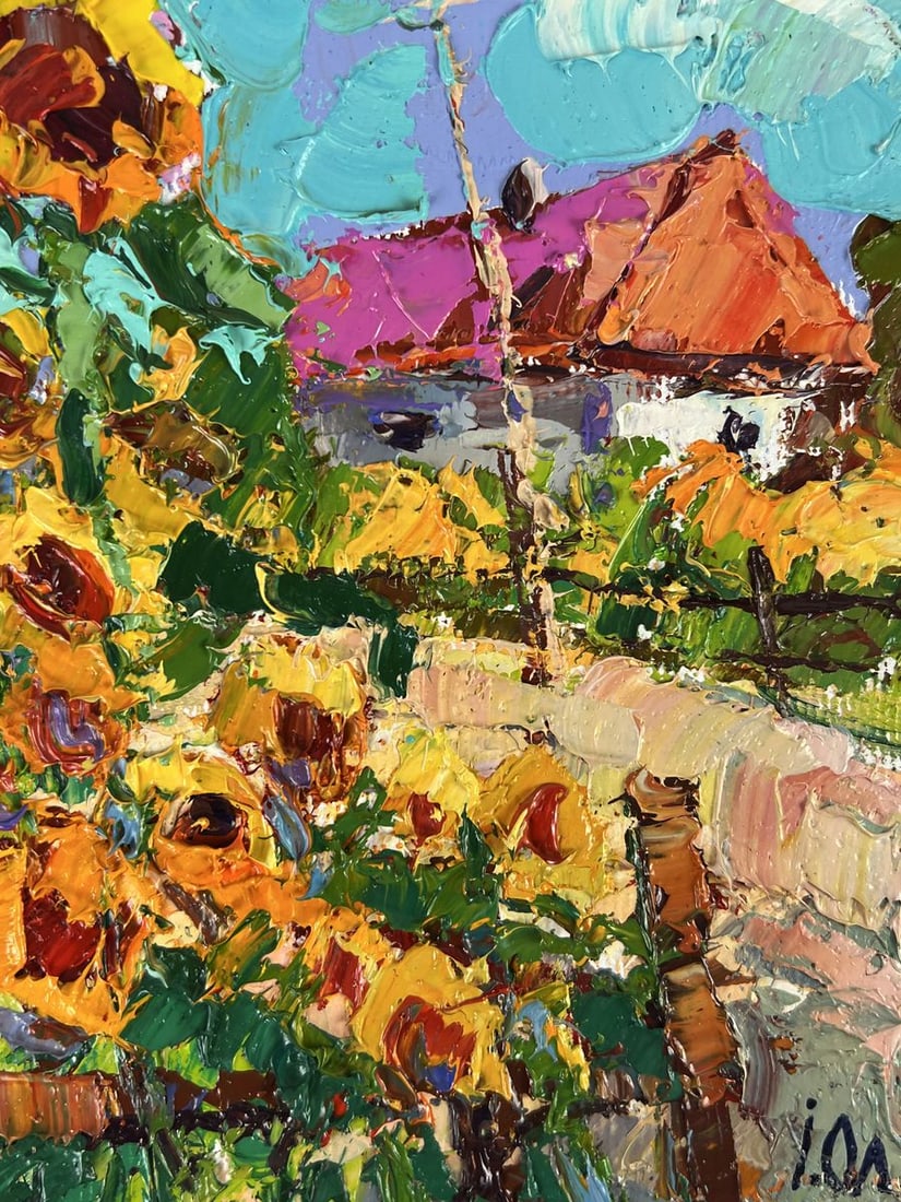 Oil painting Sunflowers will ripen in the Village Oleksiy Ivanyuk - 9