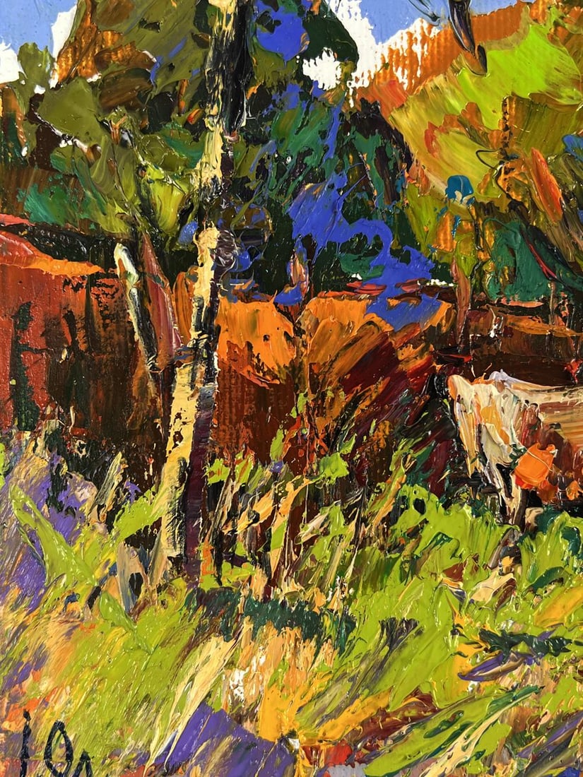 Oil painting Cows After Pasture Near Yard Oleksiy Ivanyuk - 5