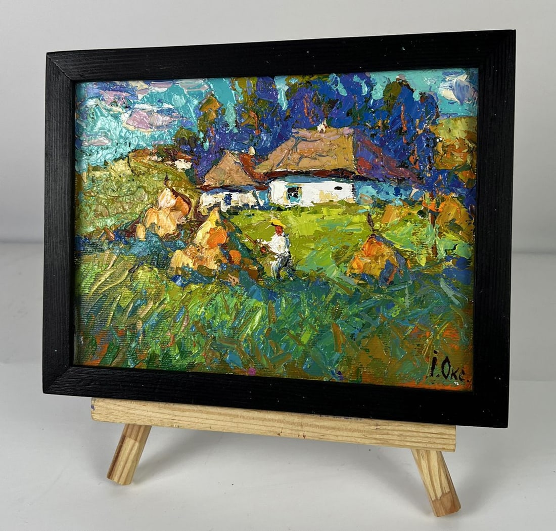 Oil painting The Ultimate Hut in the Sunset Village Oksana Ivanyuk - 2
