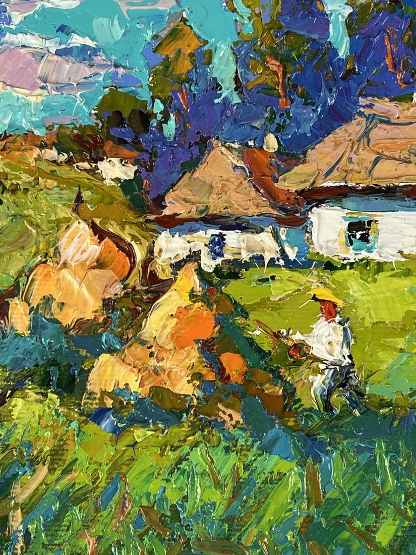 Oil painting The Ultimate Hut in the Sunset Village Oksana Ivanyuk - 4