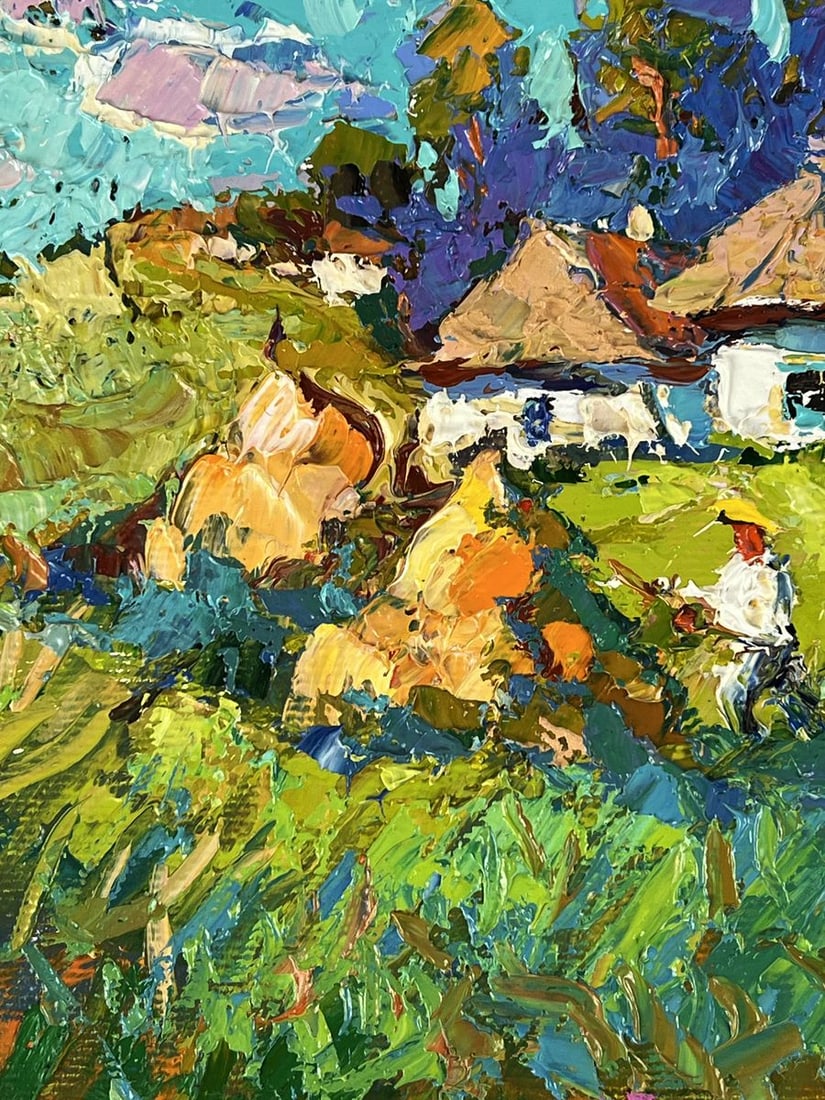 Oil painting The Ultimate Hut in the Sunset Village Oksana Ivanyuk - 5