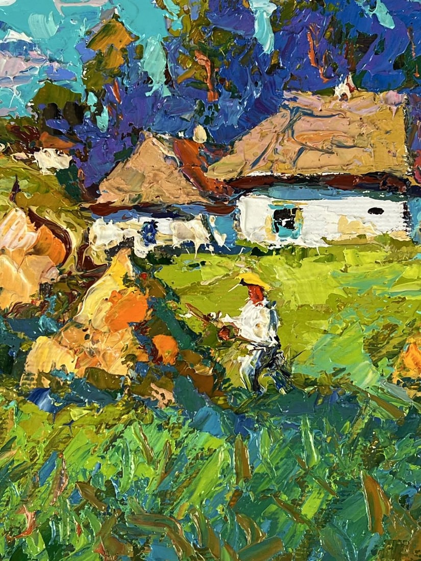 Oil painting The Ultimate Hut in the Sunset Village Oksana Ivanyuk - 6