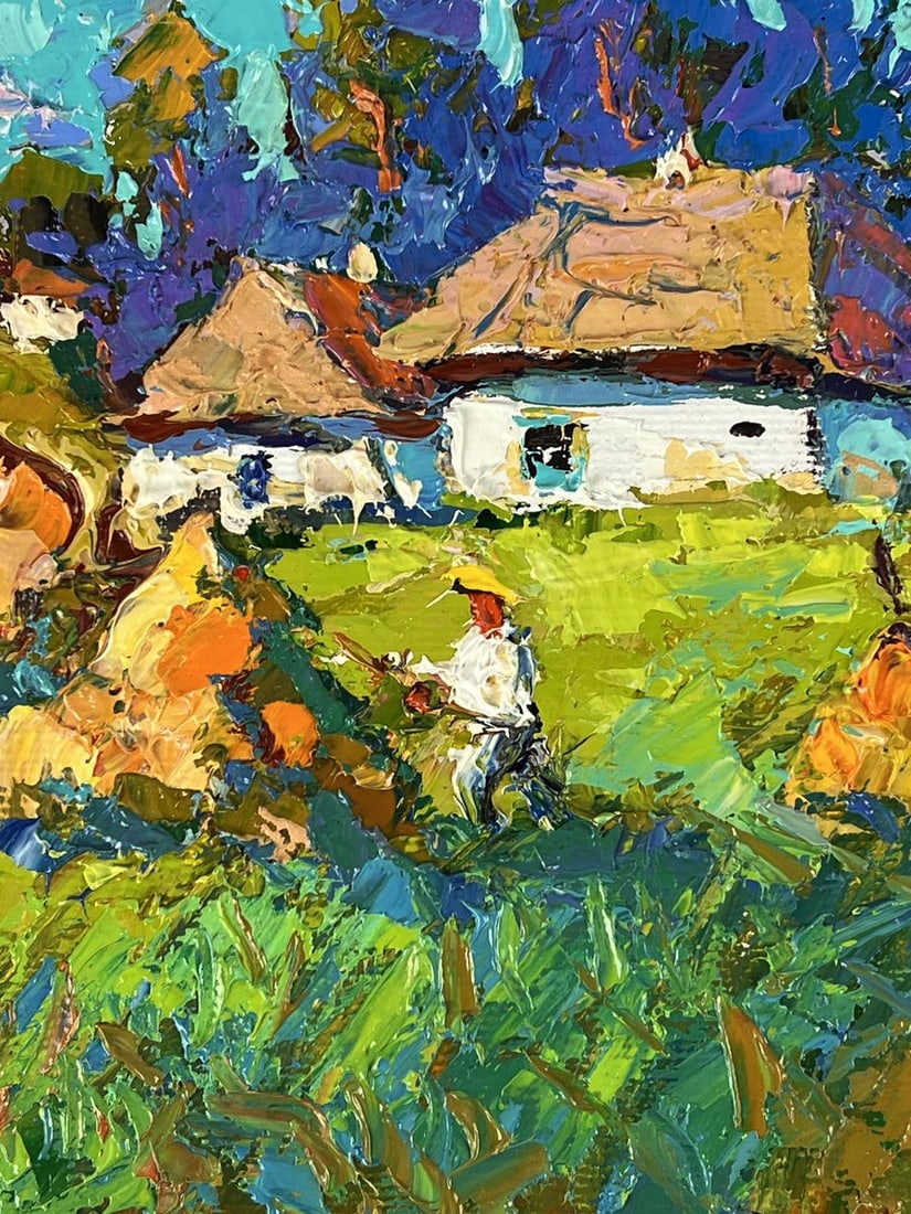 Oil painting The Ultimate Hut in the Sunset Village Oksana Ivanyuk - 7