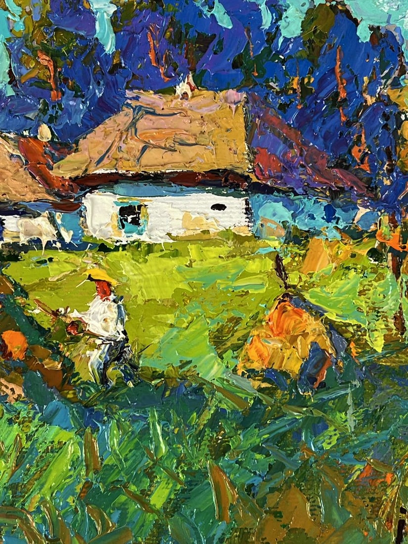Oil painting The Ultimate Hut in the Sunset Village Oksana Ivanyuk - 9