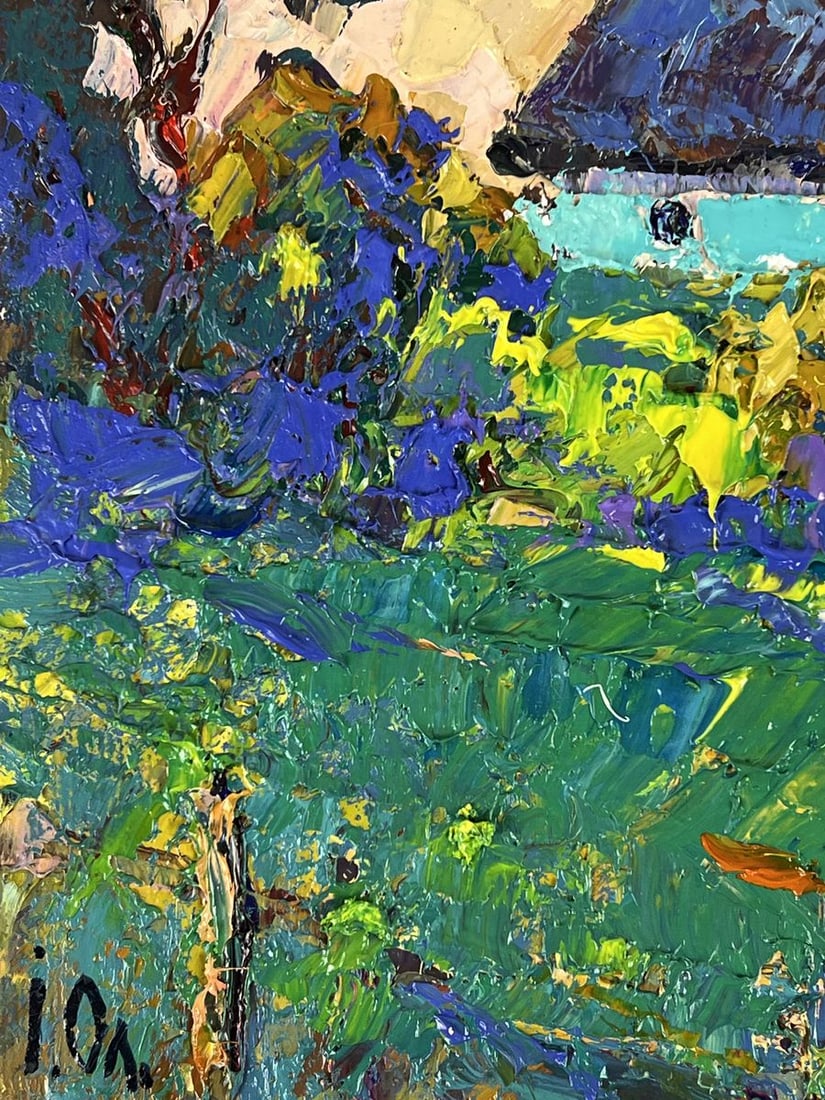 Oil painting Goats Grazing Near the Yard Oleksiy Ivanyuk - 5