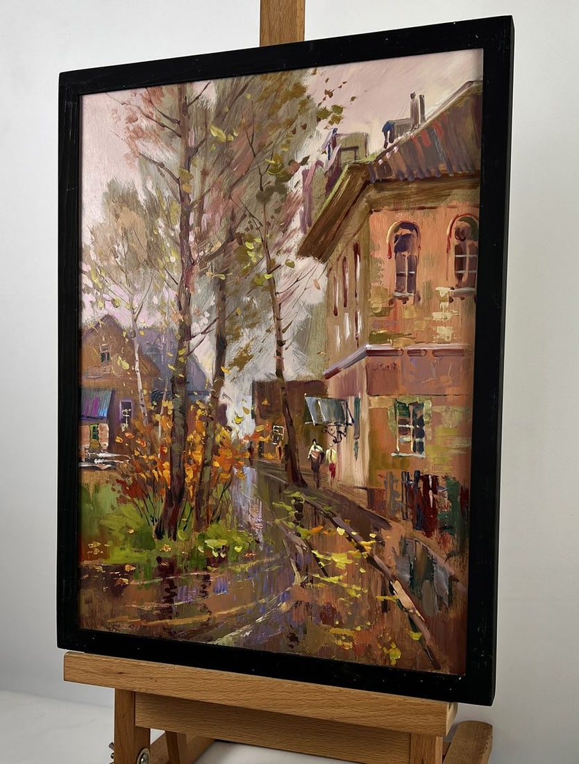 Oil painting Autumn City After the Rain Yuriy Suprunchuk - 2