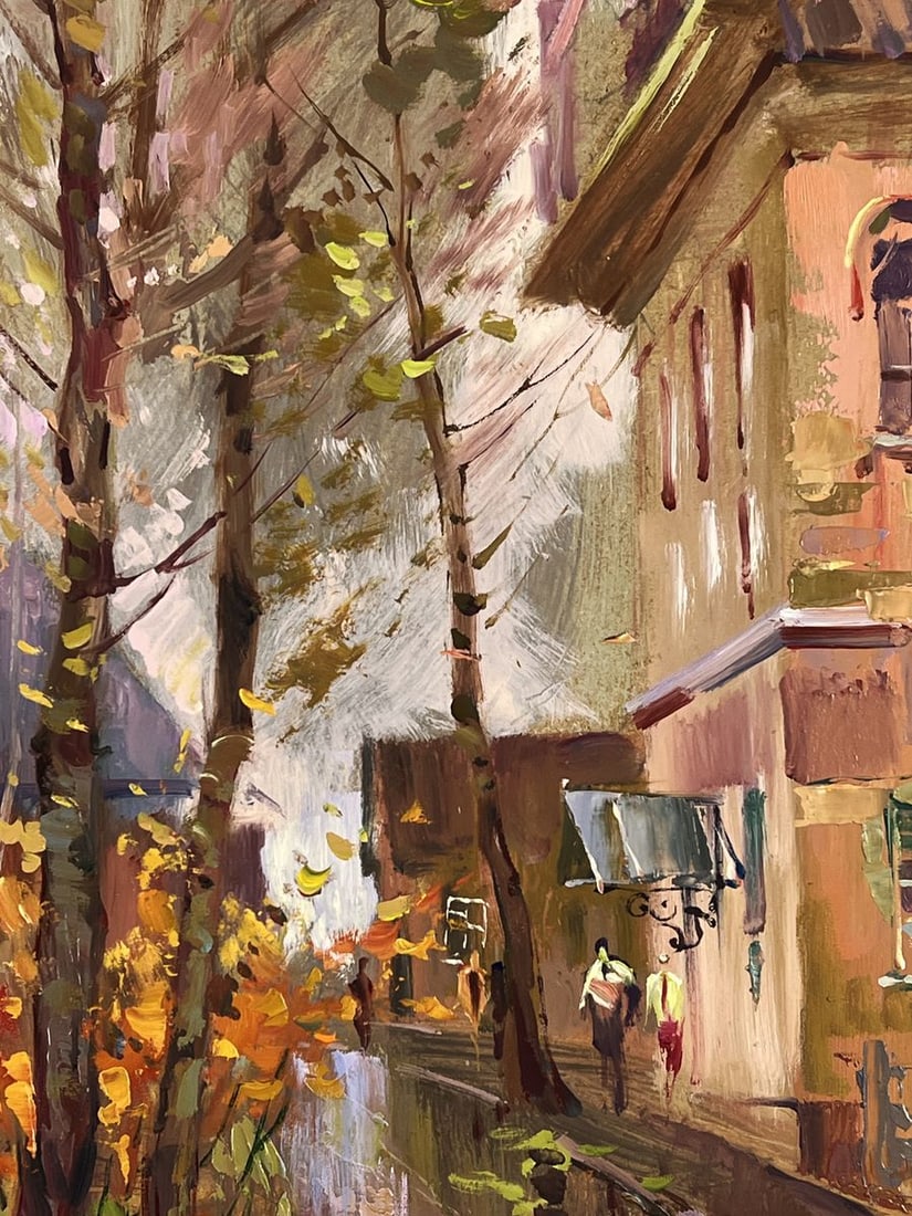 Oil painting Autumn City After the Rain Yuriy Suprunchuk - 6